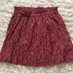 Brown skirt with pink flowers